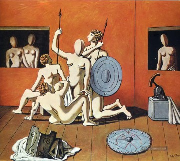 Giorgio de Chirico Werke - Gladiatoren Giorgio de Chirico Metaphysischer Surrealismus